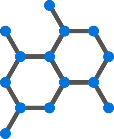 structure hexagonale mauve d'une molécule