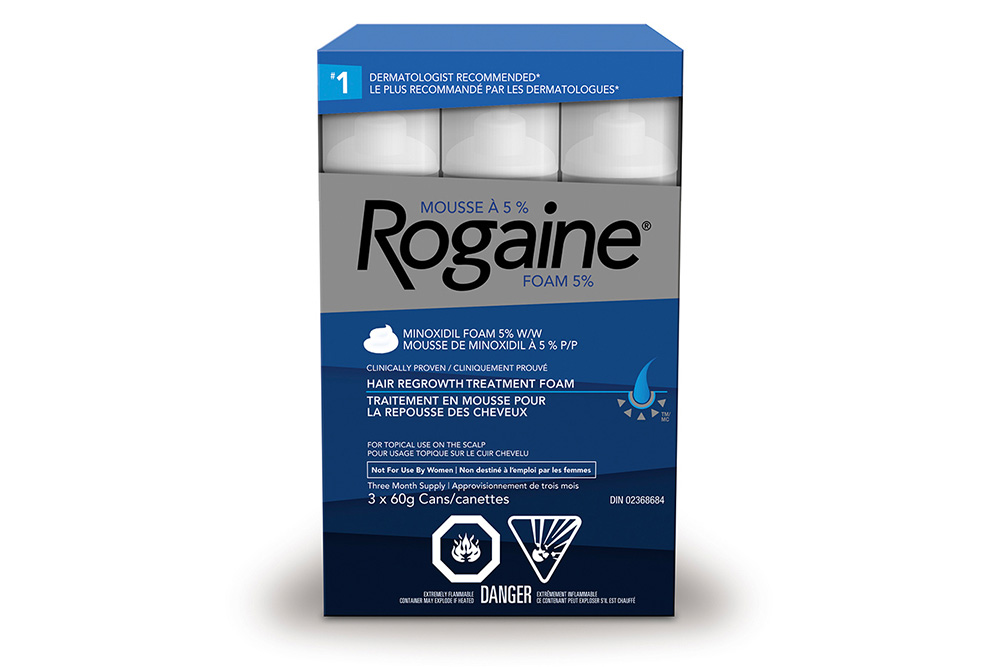 mousse ROGAINE® (minoxidil à 5 %) pour la repousse des cheveux, pour hommes